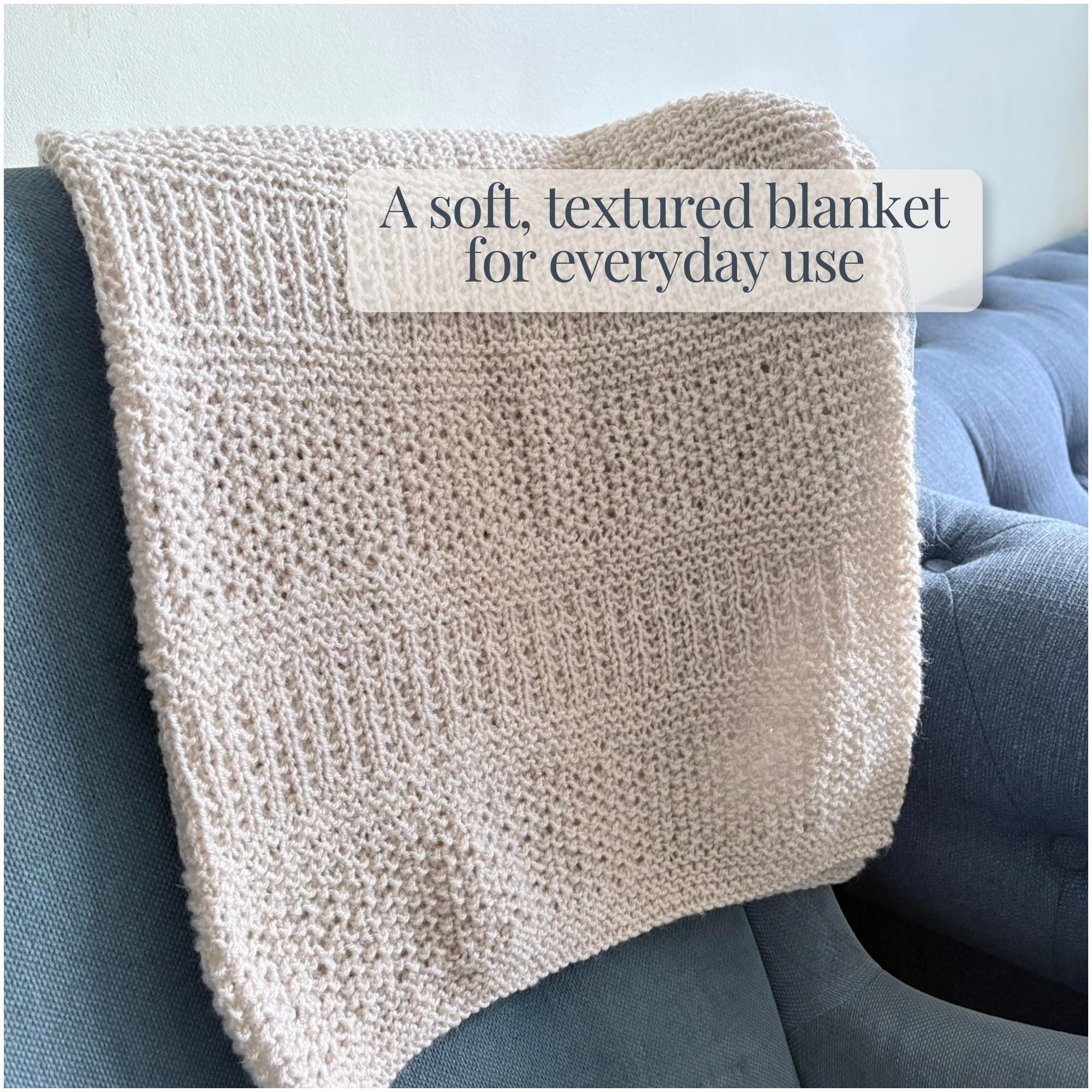 Beginner Baby Blanket Knitting Pattern | DK Yarn, Easy Textured Repeat ...