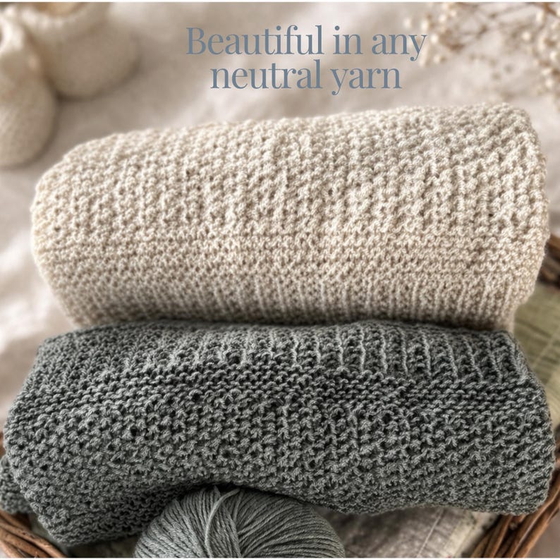 Beginner Baby Blanket Knitting Pattern | DK Yarn, Easy Textured Repeat ...