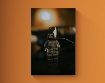 Lienzo fotográfico de Lego de El Caballero Oscuro / Arte mural de Batman / Fotografía de Lego