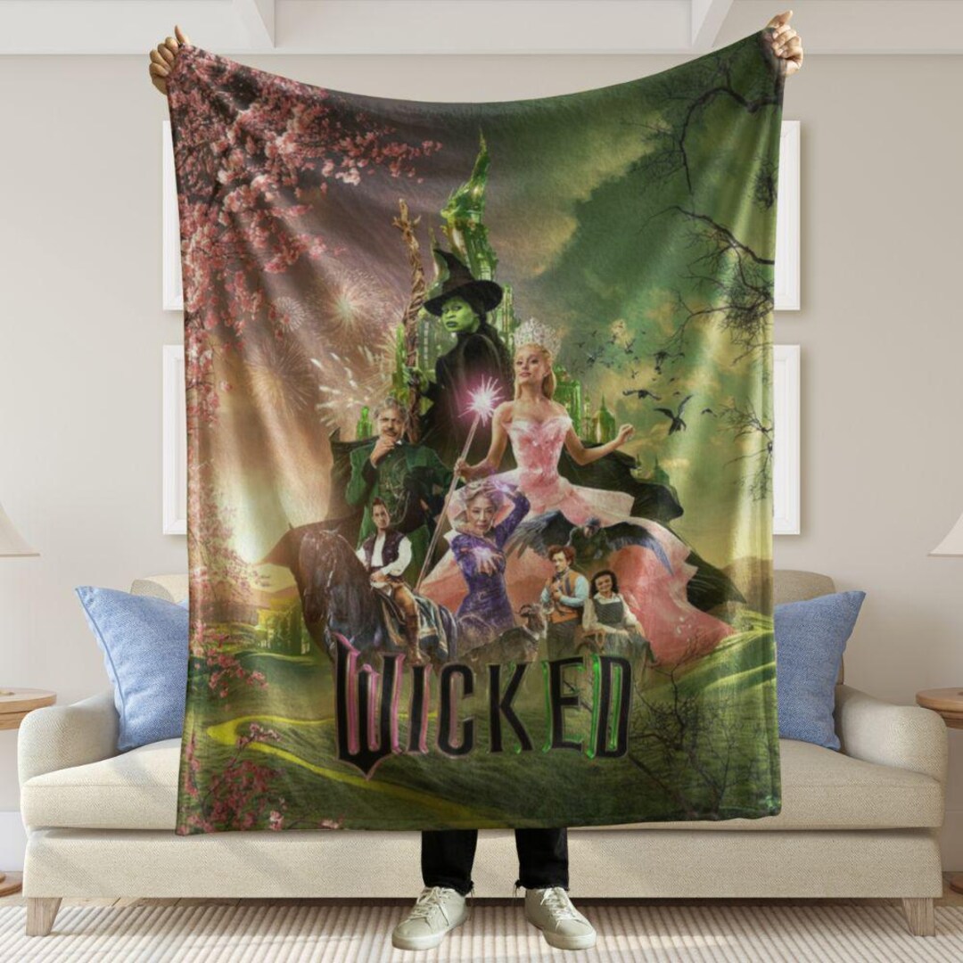 Wicked Blanket Emerald City Scene Throw, Perfect Gift for Broadway ...