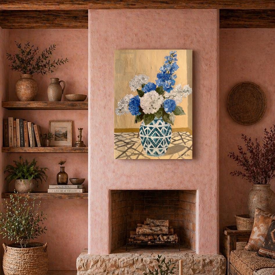 Floral Wall Art Print | Wildflower Bouquet in Vase No. 5, Fine Art ...