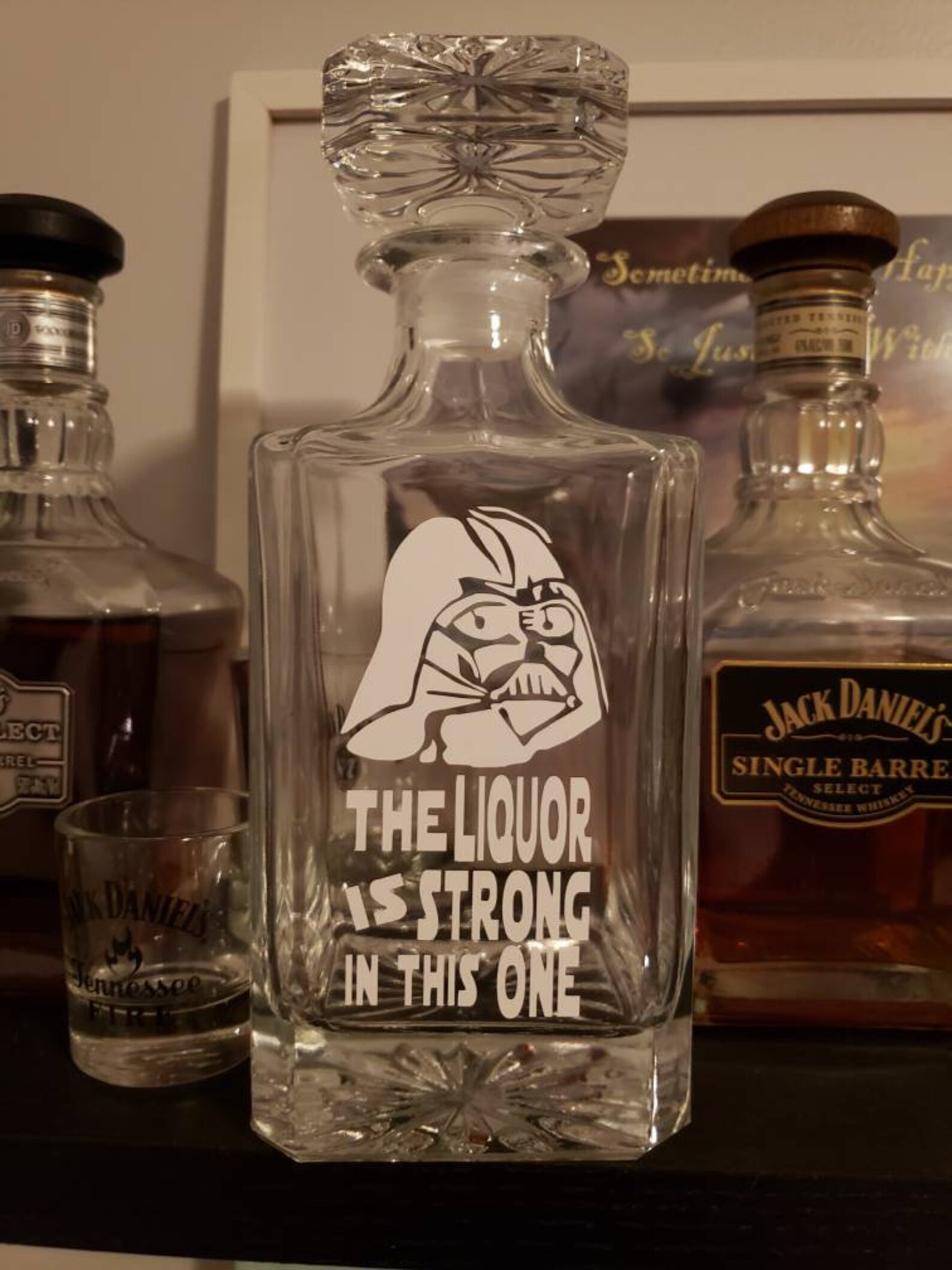 Star Wars Darth Vader Glass Decanter for Liquor Etsy