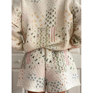 Quilted Cotton Pajama Set – Unisex Loungewear, Winter Sleepwear, Top with Shorts or Pants image 4