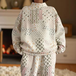 Quilted Cotton Pajama Set – Unisex Loungewear, Winter Sleepwear, Top with Shorts or Pants