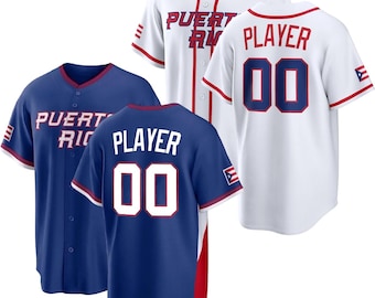 Custom Puerto Rico Baseball Jersey, Personalized Stitched Name Number Fan Shirt Men/Youth Size
