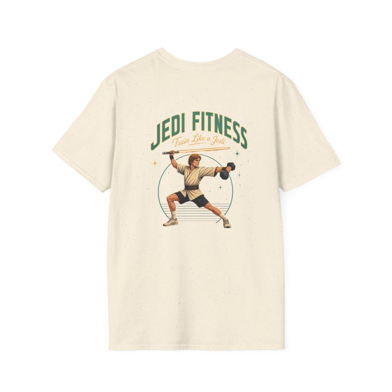 Vintage Lightsaber Training Jedi Fitness T-Shirt | Workout Tee image 9