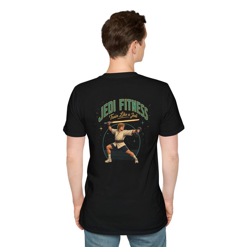 Vintage Lightsaber Training Jedi Fitness T-Shirt | Workout Tee image 20