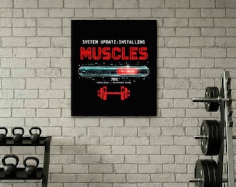 System Update Installing Muscles Print • Funny Gym Wall Art (Digital Download)