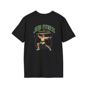 Vintage Lightsaber Training Jedi Fitness T-Shirt | Workout Tee image 5