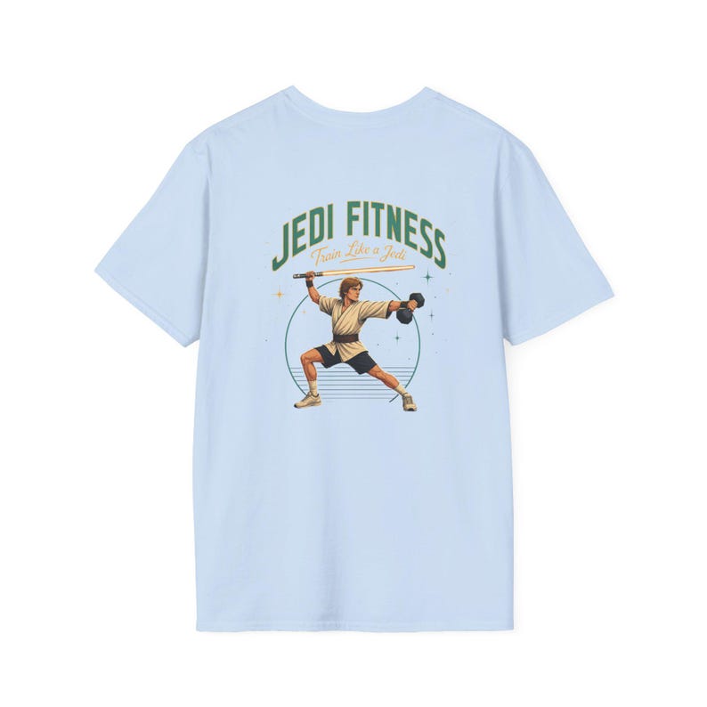 Vintage Lightsaber Training Jedi Fitness T-Shirt | Workout Tee image 13