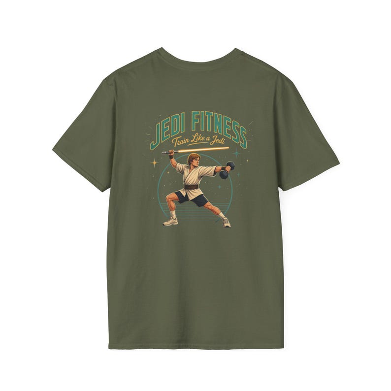 Vintage Lightsaber Training Jedi Fitness T-Shirt | Workout Tee image 11