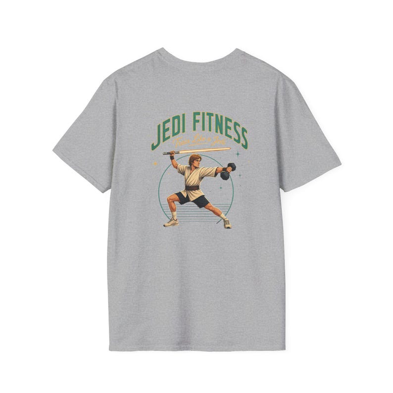 Vintage Lightsaber Training Jedi Fitness T-Shirt | Workout Tee image 7