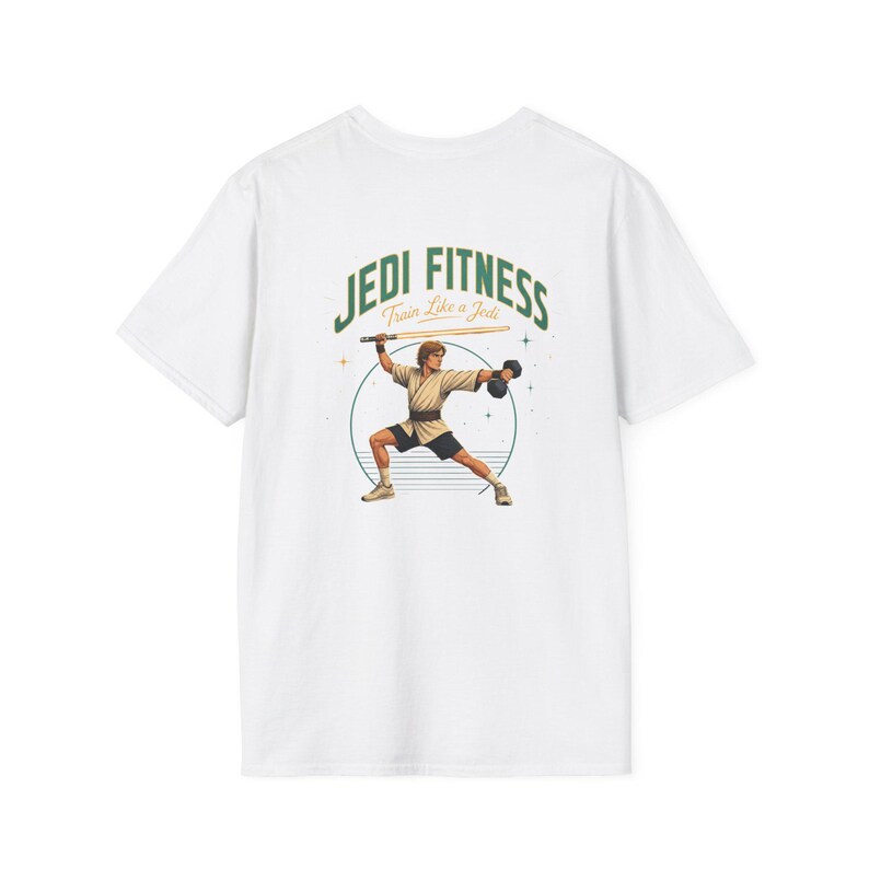 Vintage Lightsaber Training Jedi Fitness T-Shirt | Workout Tee image 3