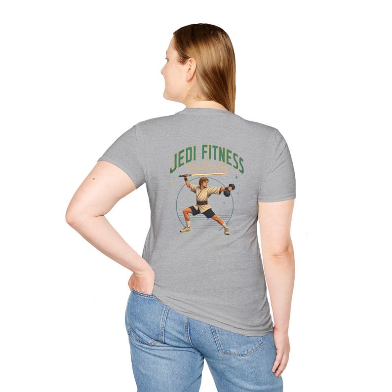 Vintage Lightsaber Training Jedi Fitness T-Shirt | Workout Tee image 16