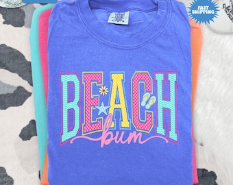 Comfort Colors® Beach Bum Shirt, Preppy Beach Life T-Shirt, Summer Vacation Tee, Beach Lover Shirt, Women Beach T-Shirt, Summer Vibes Shirt
