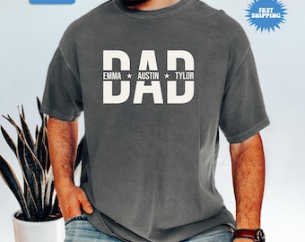 Custom Dad Shirt With Kids Names, Personalized Dad Shirt, Father's Day Shirt, Gift for Dad, Daddy Shirt, Custom Kids Name Shirt for Dad