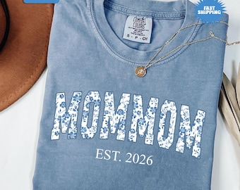 Comfort Colors® MomMom Shirt, Toile Floral MomMom Shirt, Mommom Mothers Day Gift, New Mom Moms Tee, Cute Mommom Gifts, Mommom Gift