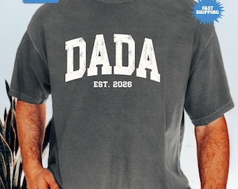 Personalized Comfort Colors® Dada Shirt, Fathers Day Shirt, Custom New Dad T-shirt, Custom Dad Est Shirt, Pregnancy Announcement for Dad