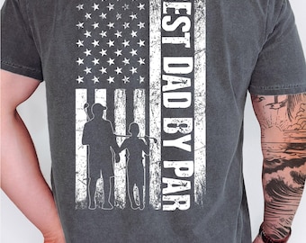 Comfort Colors® Best Dad Ever Shirt, American Flag Best Dad By Par Shirt, Fathers Day Gift, Vintage Dad Tee, Dad Gift, New Dad Gift,Dada Tee