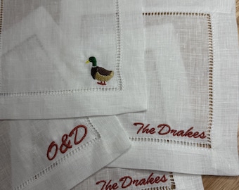 Custom Name Napkins, Personalized Shower & Wedding Gift, Embroidered Cocktail Napkins, Gifts for her, Hostess/host gift