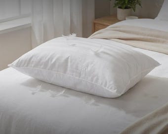 Royal FeatherLuxe & Goose Down Pillow (100% Natural Filling) – Handmade Luxury Pillow 18x28 | Extra Soft Hotel Quality Bedding Throw Pillow
