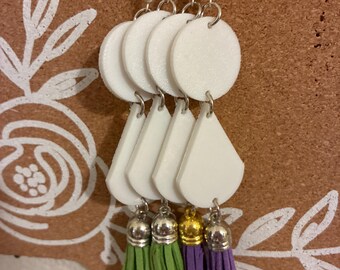 Chique witte 3D-geprinte geometrische oorbellen – modern minimalistisch, cadeau voor haar, cadeau bruidsmeisje
