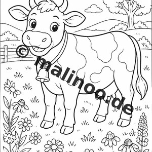 Livro de colorir de animais da fazenda para crianças – 20 páginas para colorir – Download em PDF E1/B3 (DIN-A4) – Lembrancinha de festa, presente, aniversário infantil, lembrancinha de festa imagem 3