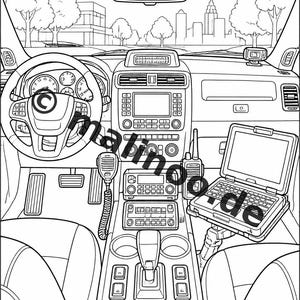 Police Coloring Book for Kids – 100 Coloring Pages – PDF Download E1/B4 (DIN-A4) – Gift, Activity, Advent Calendar, Birthday image 8