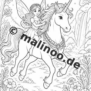Fairy coloring book to print for ages 8 and up – 100 pictures to color – creative without a phone or tablet (PDF) E2 image 10
