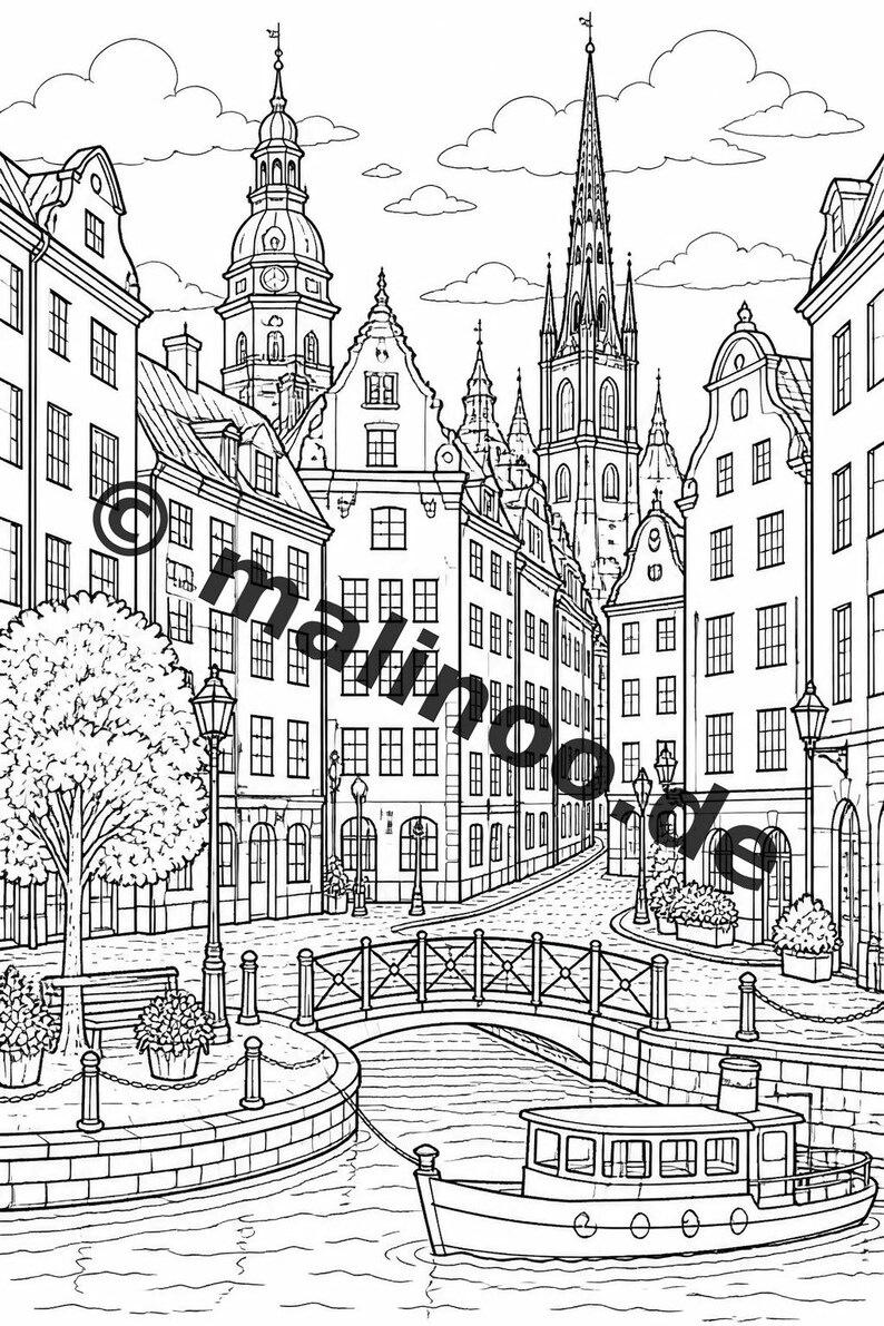 Libro para colorear de Europa para niños – 20 páginas para colorear – Descarga en PDF E1/B2 (DIN-A4) – Recuerdo de fiesta, regalo, fiesta de cumpleaños infantil, recuerdo de fiesta imagen 11