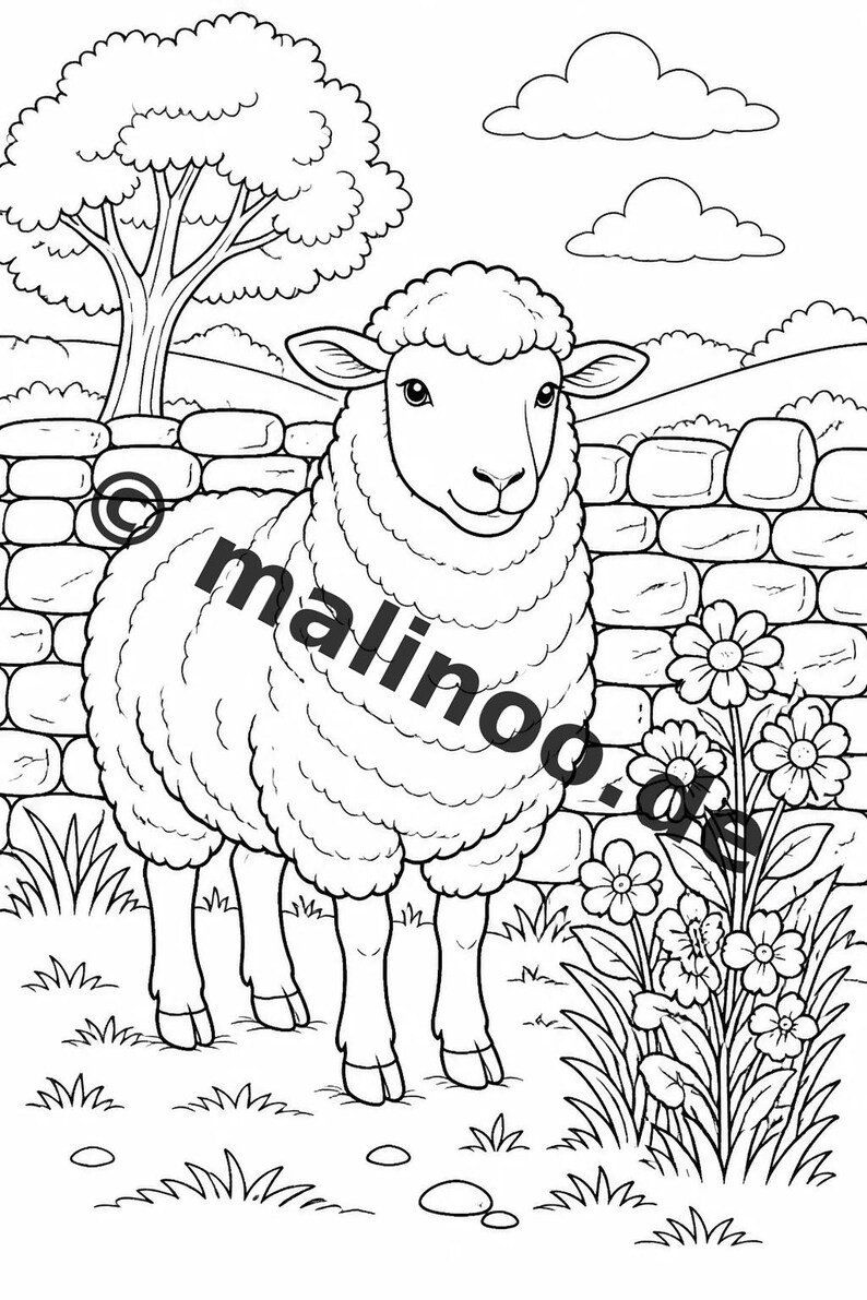 Kolorowanka „Gospodarstwo wiejskie” w formacie PDF do pobrania w wersji cyfrowej – 50 kolorowanek dla dzieci – tom 1, wydanie 1 (DIN A4) zdjęcie 4