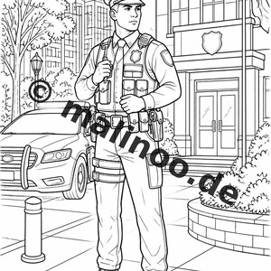 Politie kleurboek PDF download digitaal – 50 kleurplaten voor kinderen – Deel 2 Editie 1 (DIN-A4) afbeelding 4