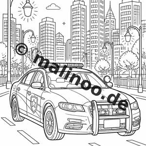 Police Coloring Book PDF Download digital – 20 coloring pages for children – Book 01 Edition 1 (DIN-A4) image 20