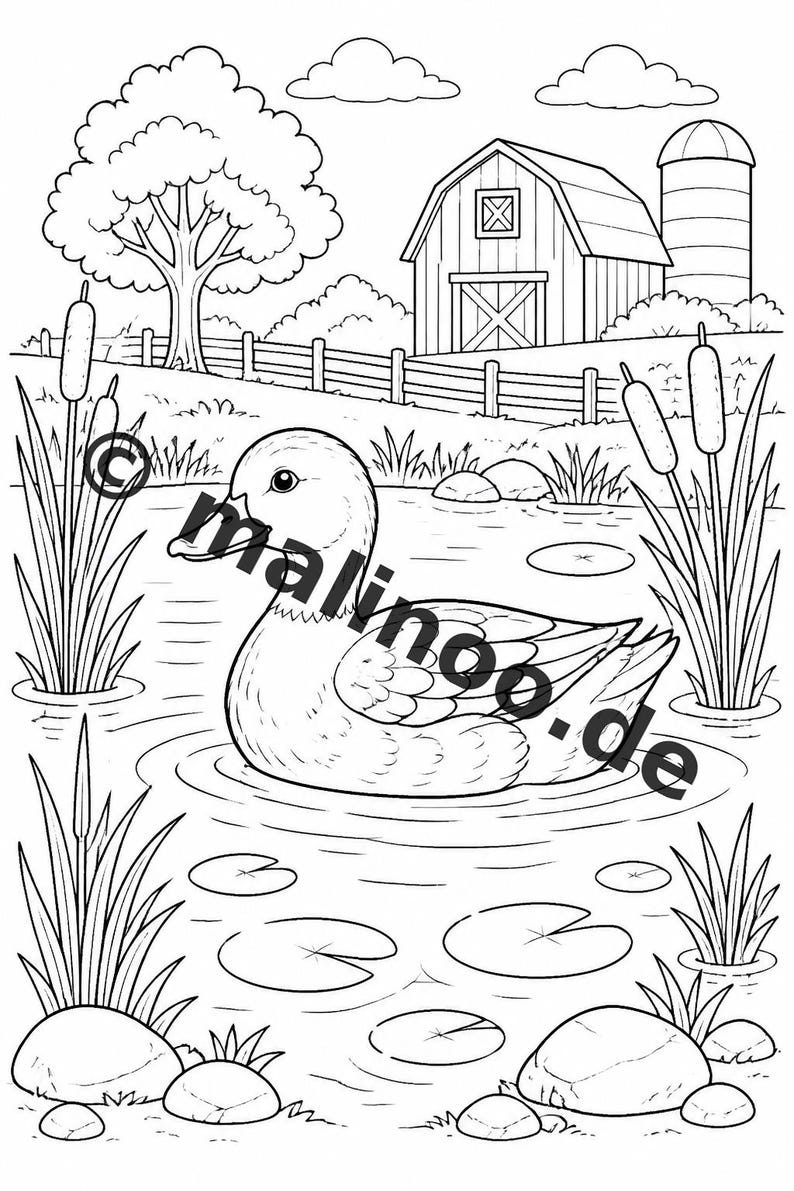 農場ぬりえブック PDF デジタル版ダウンロード – 子供向けぬりえ20ページ – ブック02 第1版 (DIN-A4) 画像 12