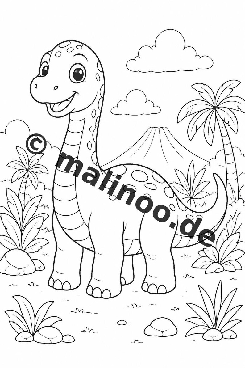 20 Baby Dinosaur Colors for Ages 8 and Up – Gift for Grandchildren, Godchildren, Nieces and Nephews – Printable Coloring Book (PDF) E4/B1 image 9