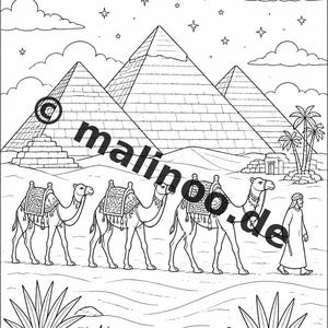 Egypten målarbok PDF nedladdning digitalt – 20 målarbilder för barn – Bok 02 Utgåva 1 (DIN-A4) bild 6