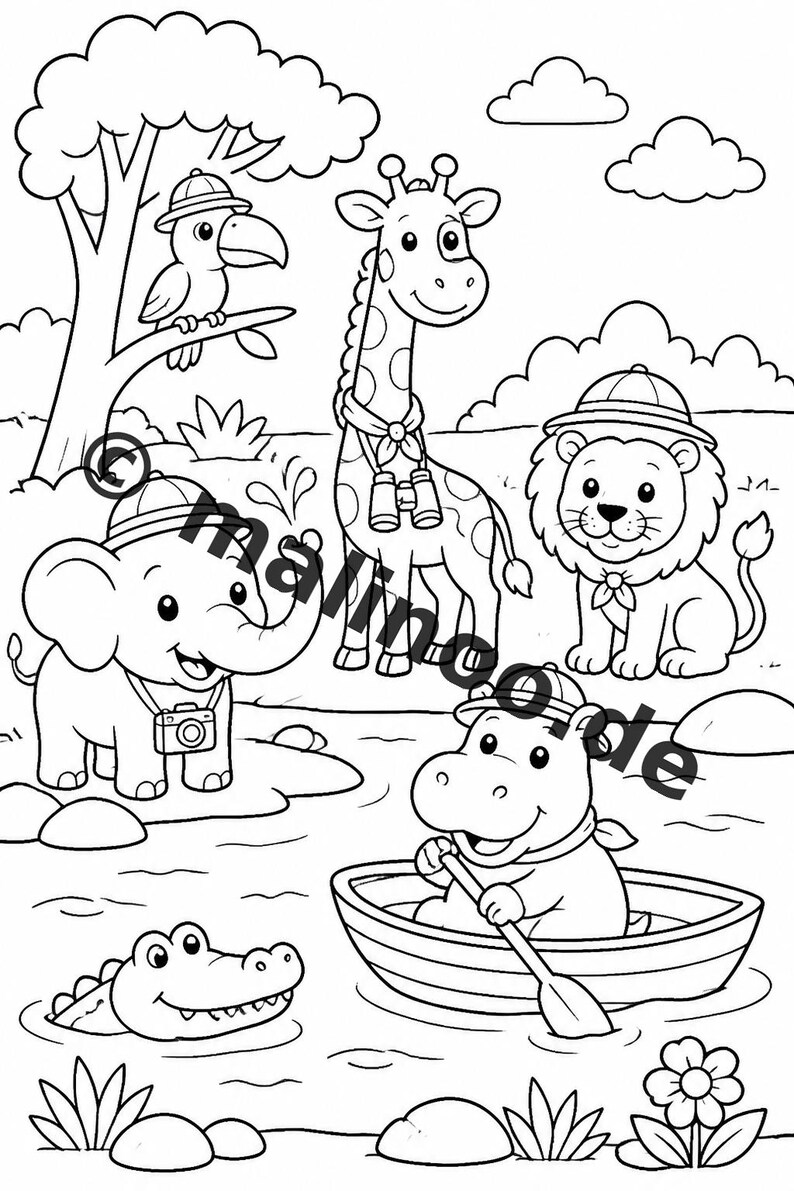 Safari Animals Activity Book for Children – 100 Puzzle and Activity Pages – PDF Download E1/B1 (DIN-A4) – Gift, Activity image 5
