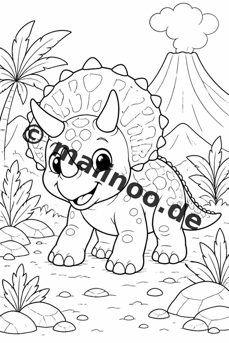 20 Baby Dinosaur Colors for Ages 8 and Up – Gift for Grandchildren, Godchildren, Nieces and Nephews – Printable Coloring Book (PDF) E4/B1 image 6