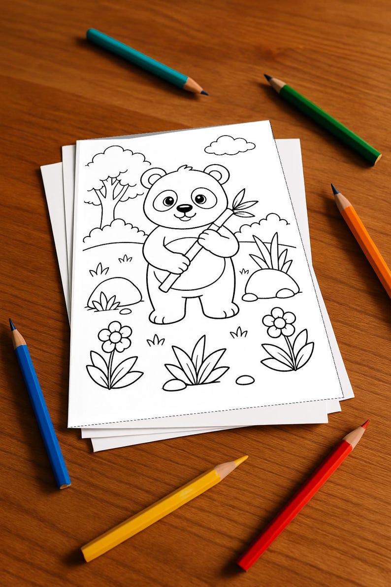 Panda's Aktivitätsbuch Kinder – 100 Rätsel- und Aktivitätsseiten – gedruckt+lose E1/B1 (DIN-A4) – Geschenk, Beschäftigung, Adventskalender Bild 1