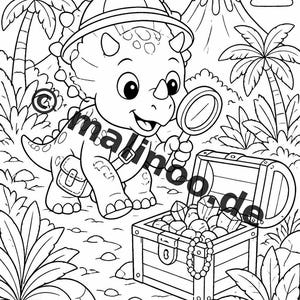 Baby-Dinosaurier Malbuch gedruckt, ungebunden – 100 Ausmalbilder für Kinder – MEGABUCH 01 Edition 1 (DIN-A4) Bild 19