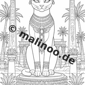 Livro de colorir do Egito, impresso, sem encadernação – 100 páginas para colorir para crianças – MEGA BOOK 01 Edição 1 (DIN A4) imagem 20