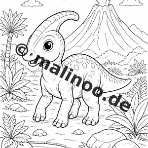 Baby-Dinosaurier Malbuch gedruckt, ungebunden – 100 Ausmalbilder für Kinder – MEGABUCH 01 Edition 1 (DIN-A4) Bild 17
