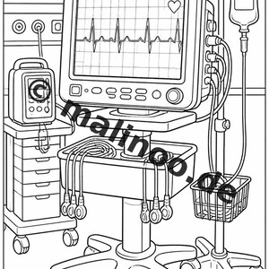 Hospital Coloring Book PDF Download Digital – 20 Coloring Pages for Children – Book 01 Edition 1 (DIN-A4) image 13