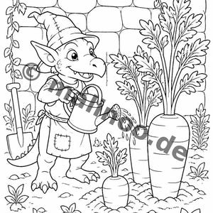 Goblin Coloring Book for Children – Gift Idea for Grandchildren and Godchildren – 100 Coloring Pages (DIN A4) E4 image 9