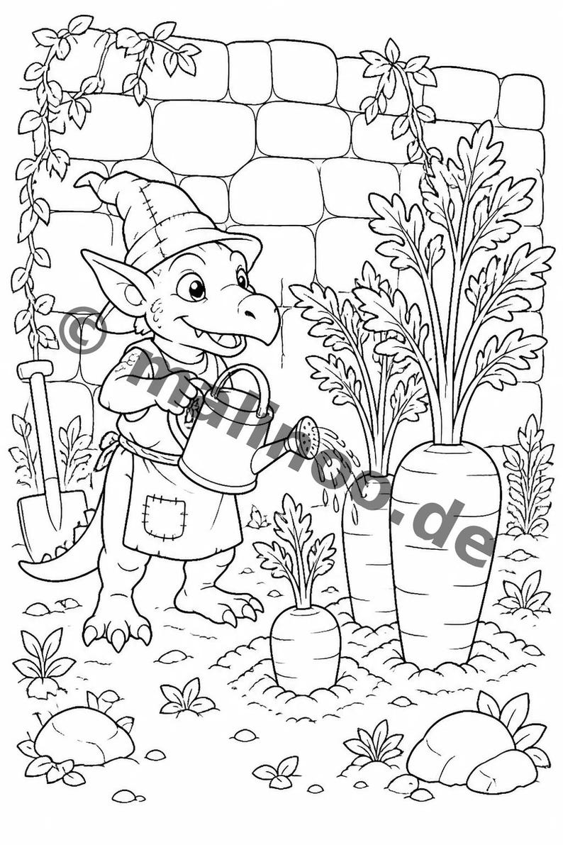 Goblin Coloring Book for Children – Gift Idea for Grandchildren and Godchildren – 100 Coloring Pages (DIN A4) E4 image 9