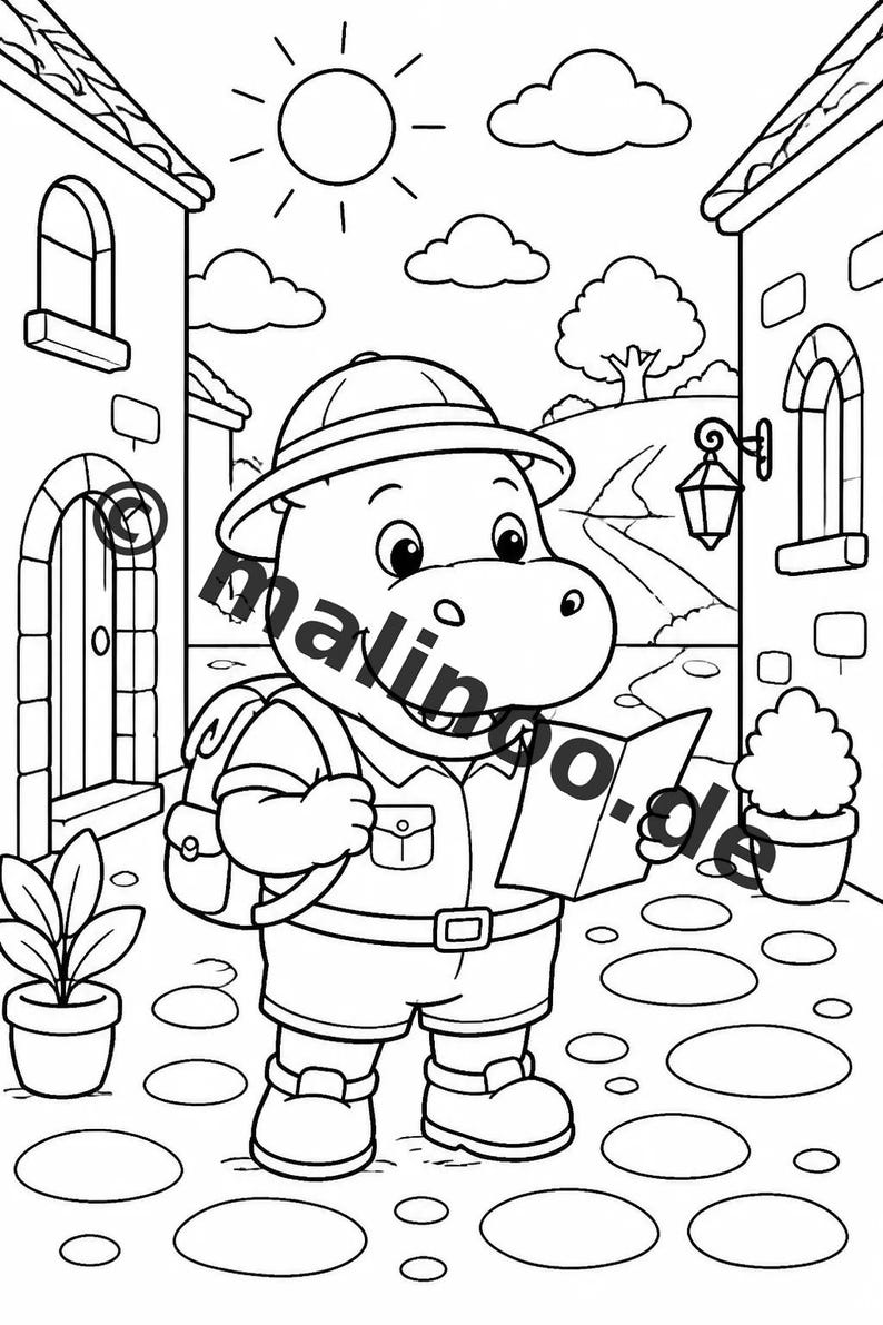 Hippos Activity Book for Children – 100 Puzzle and Activity Pages – Printed + Loose E1/B1 (DIN A4) – Gift, Activity image 4