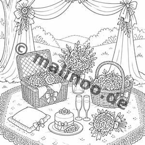 Livre de coloriage créatif sur le thème du mariage pour enfants – Idée cadeau pour petits-enfants et filleuls – 20 pages à colorier (PDF) E1/B5 image 6