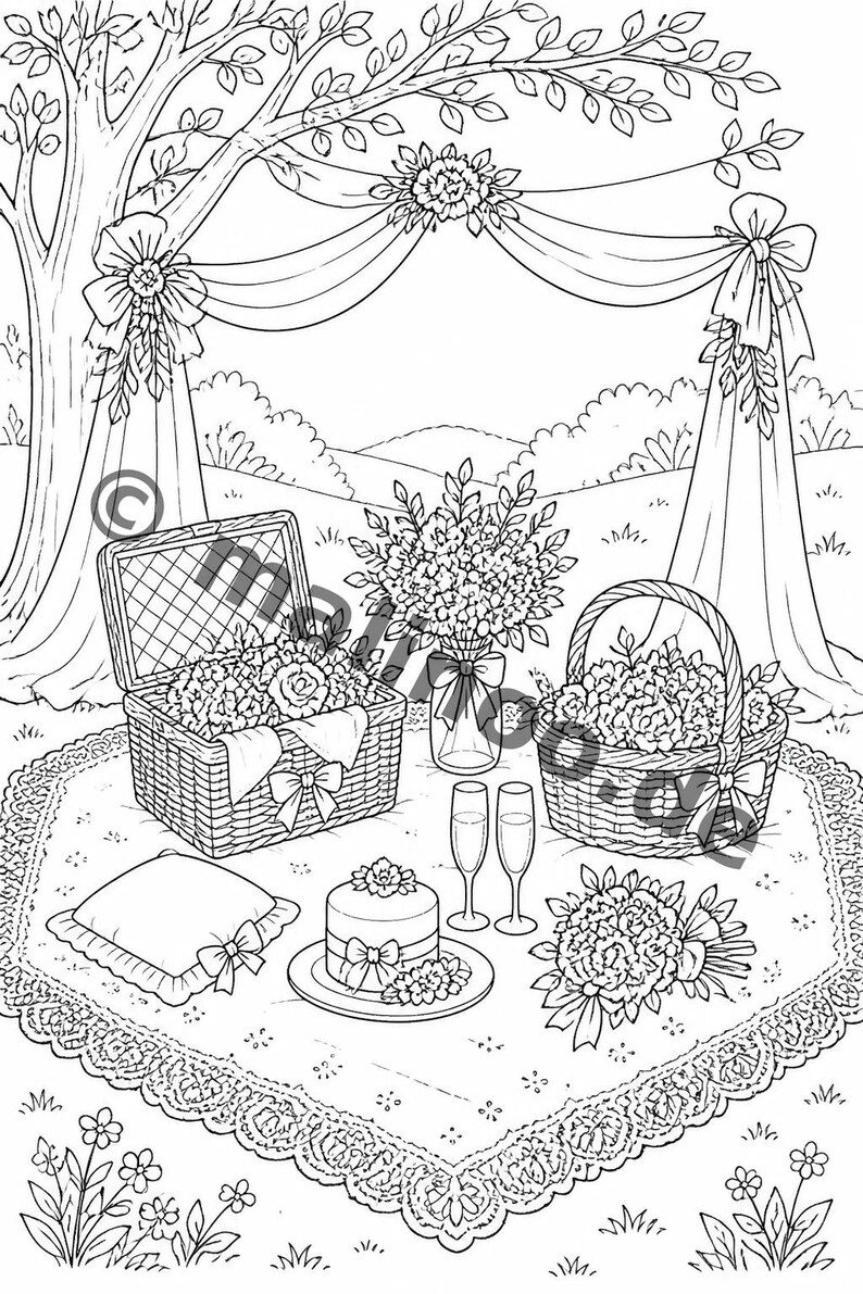 Livre de coloriage créatif sur le thème du mariage pour enfants – Idée cadeau pour petits-enfants et filleuls – 20 pages à colorier (PDF) E1/B5 image 6