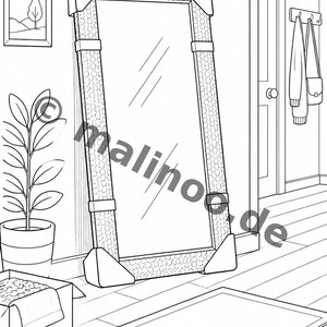 引っ越しします！子供向け塗り絵 – リラックスとマインドフルネスのための塗り絵 – 20ページ (PDF) E1/B1 画像 9