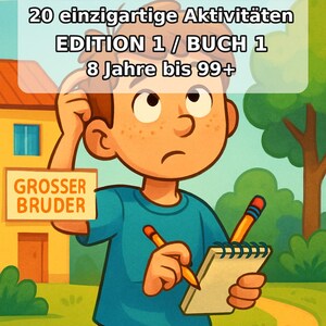 Großer Bruder Beschäftigungsblätter für Kinder – Beschäftigung gegen Langeweile an Regentagen – 20 Rätsel- und Aktivitätsseiten (PDF) E1/B1 Bild 2